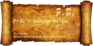 Práz Dezideráta névjegykártya